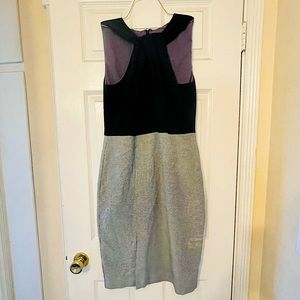 Medium length bodycon office dress unusual design